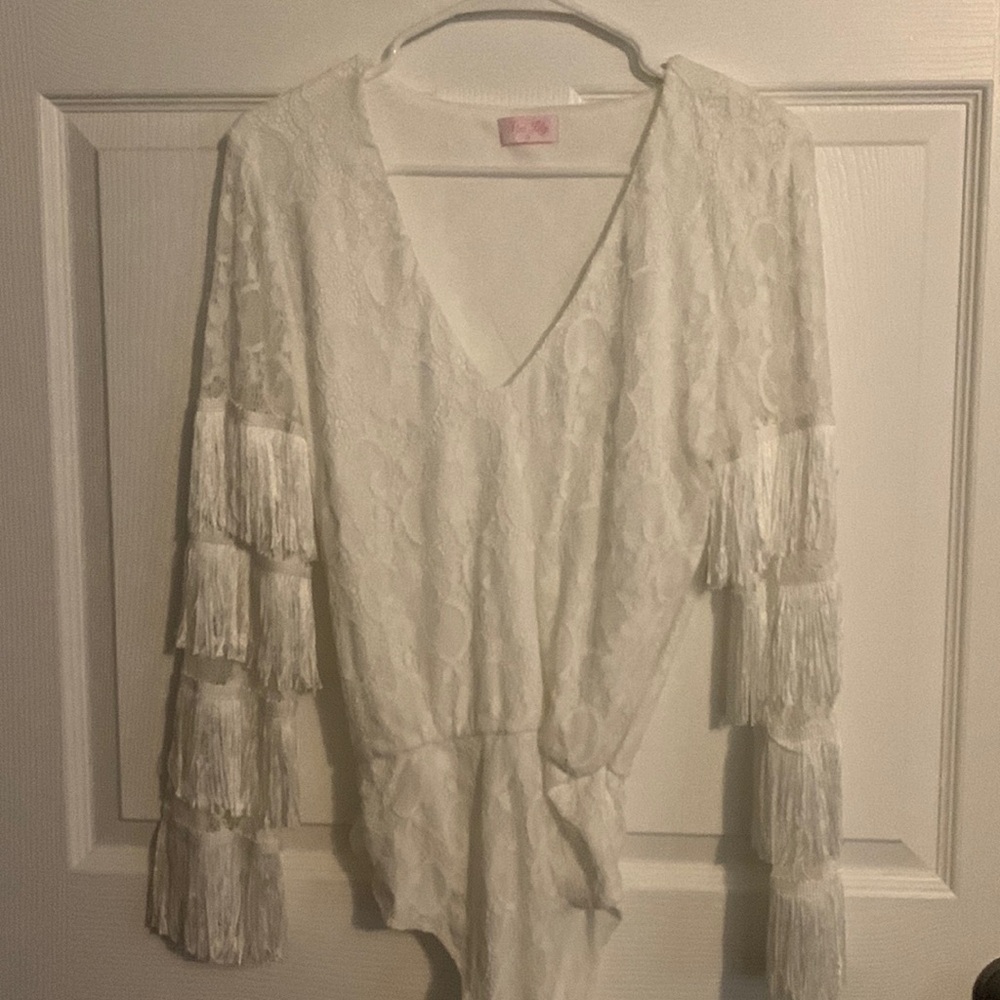 Pink Lilly white bodysuit